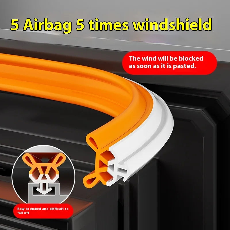 4M Plastic Steel Window Sealing Strip Flexible TPE Window Gap Insulation Weatherstrip Bilateral Windproof Dustproof Strip Qme