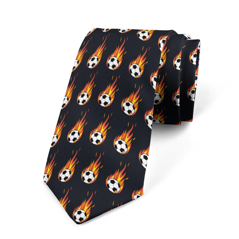 Funny Cartoon Dog Sunflower Print Tie Fashion Casual Polyester Men's Qme style7