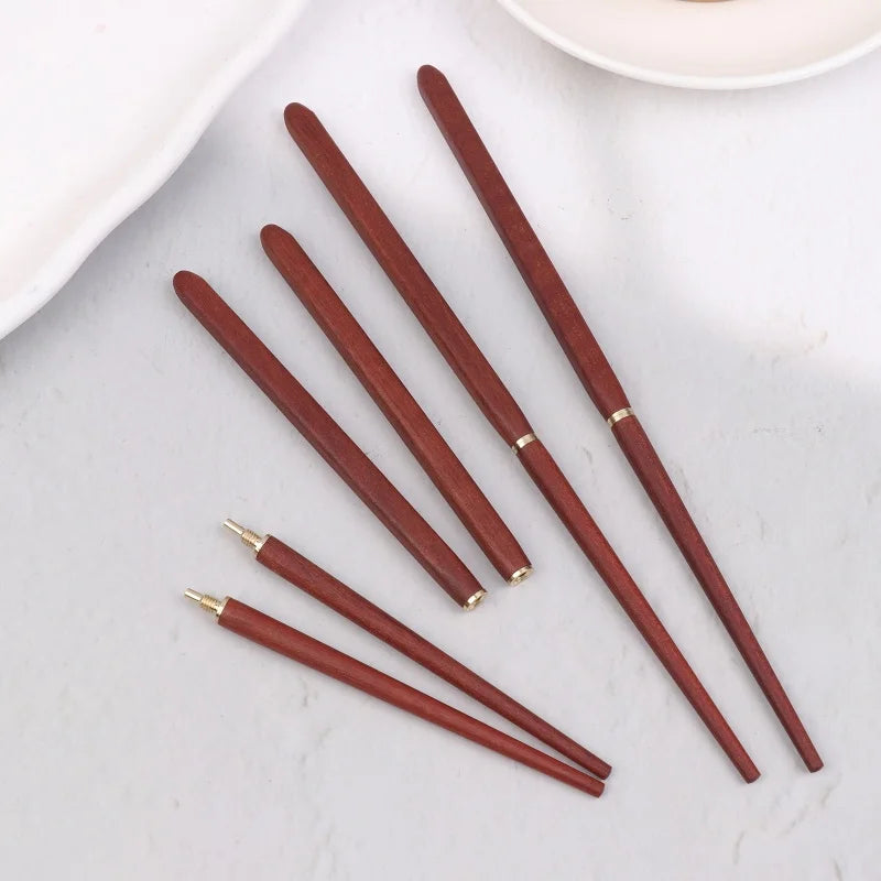 Mahogany Folding Chopsticks Outdoor Camping Picnic Travel Tableware Qme