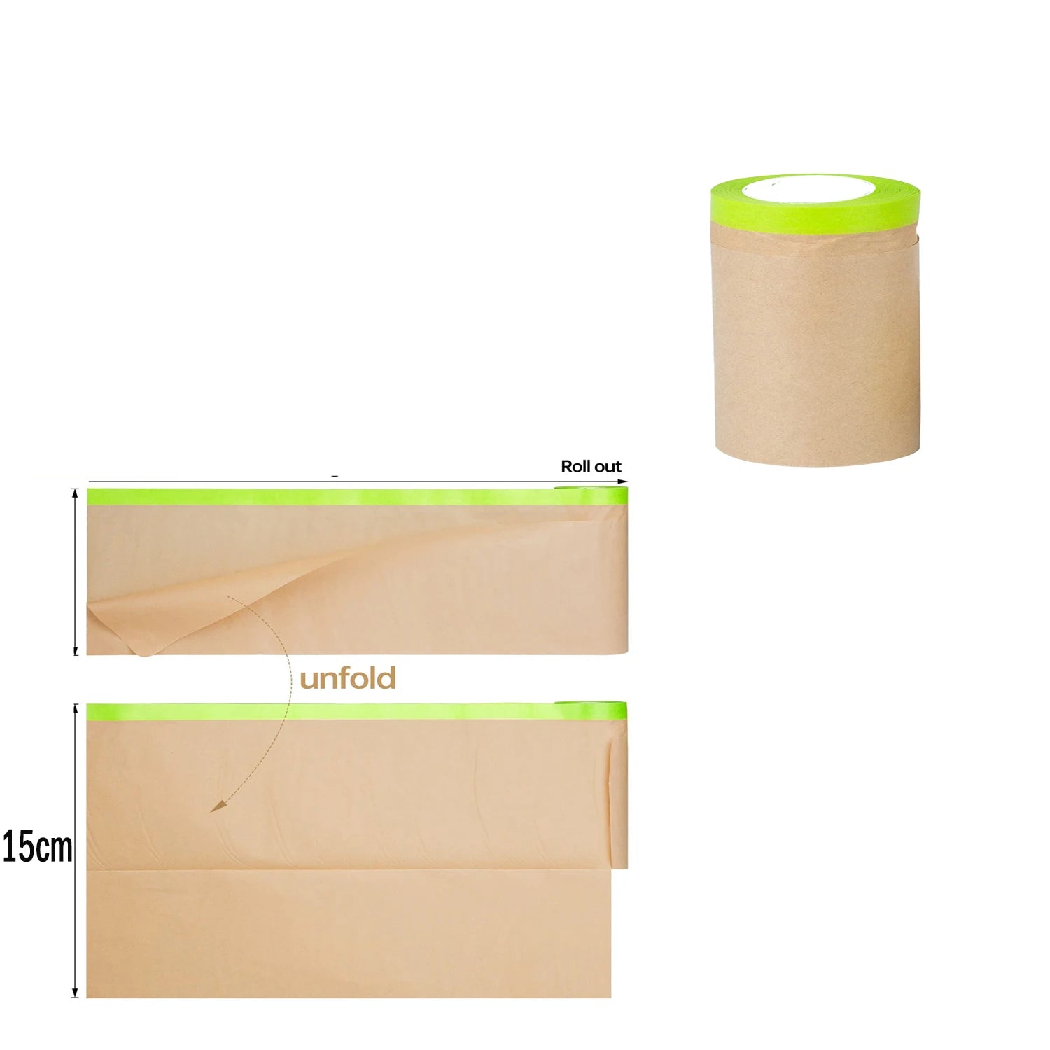 Pre-Taped Masking Paper Wall Treatment Covering For Painting Spray Masking Protective Paper Car Beauty Paint Masking Craft Paper Qme 15cm
