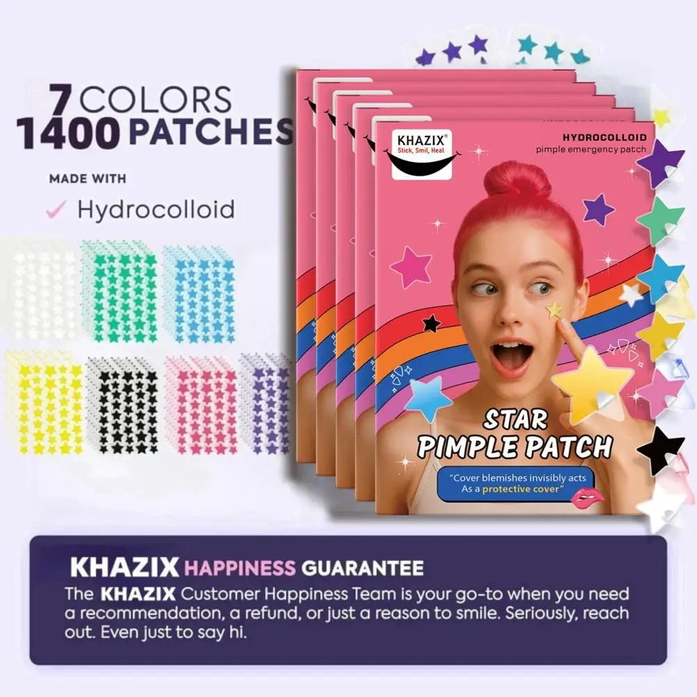 1400pcs Hydrocolloid acne patches, round acne patches, star-shaped acne patches Facial Care Acne Tool Acne Stickers Accessories Qme