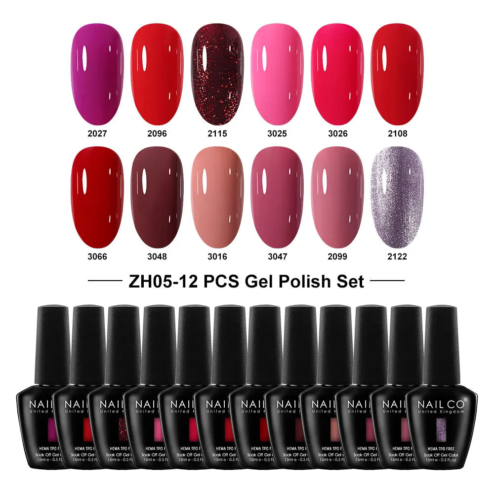 NAILCO Summer Macaroon Gel Nail Polish Semi Permanent UV Soak Off Art Qme NC-12H-ZH05