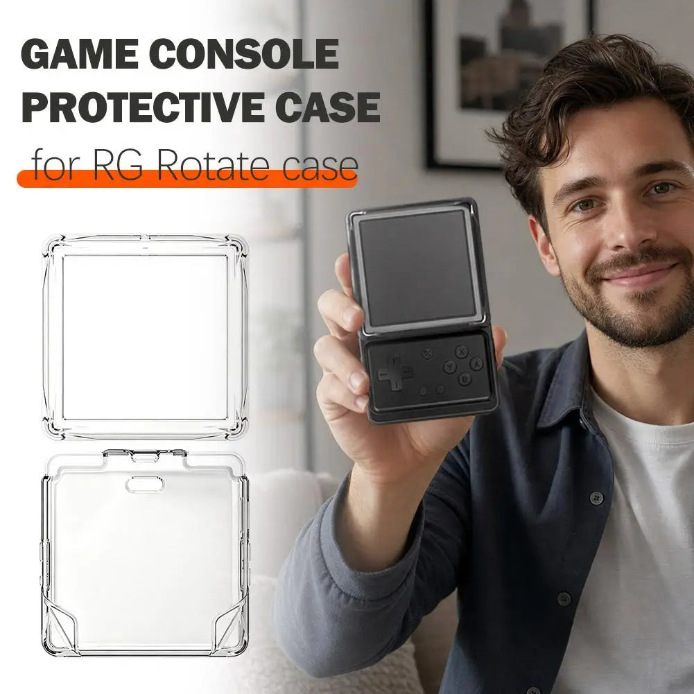 Protective Case For RG Rotate TPU Soft Cover Shockproof Anti-Scratch Rotating Screen Design Handheld Gaming Case Qme
