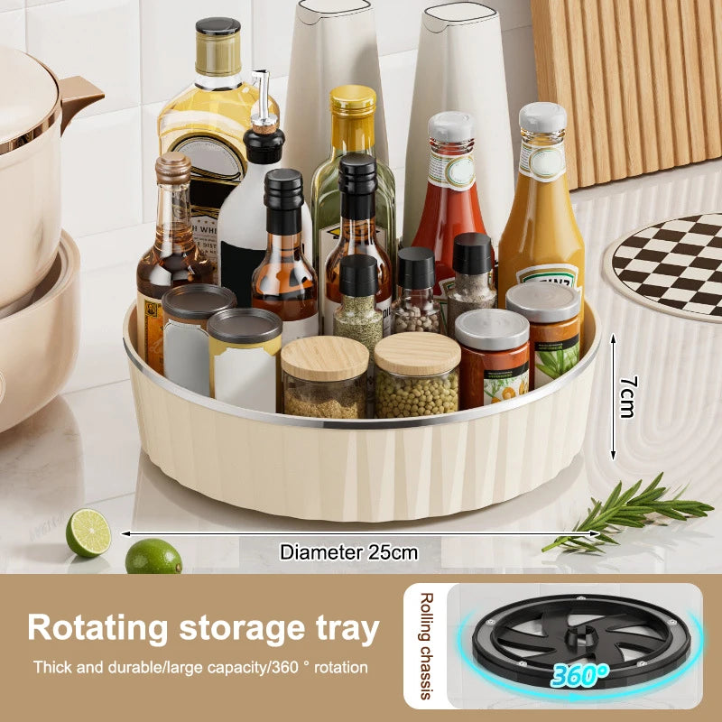 Condiments Cosmetic Perfume Organizer Desktop Storage Box 360 Qme 25cm Beige