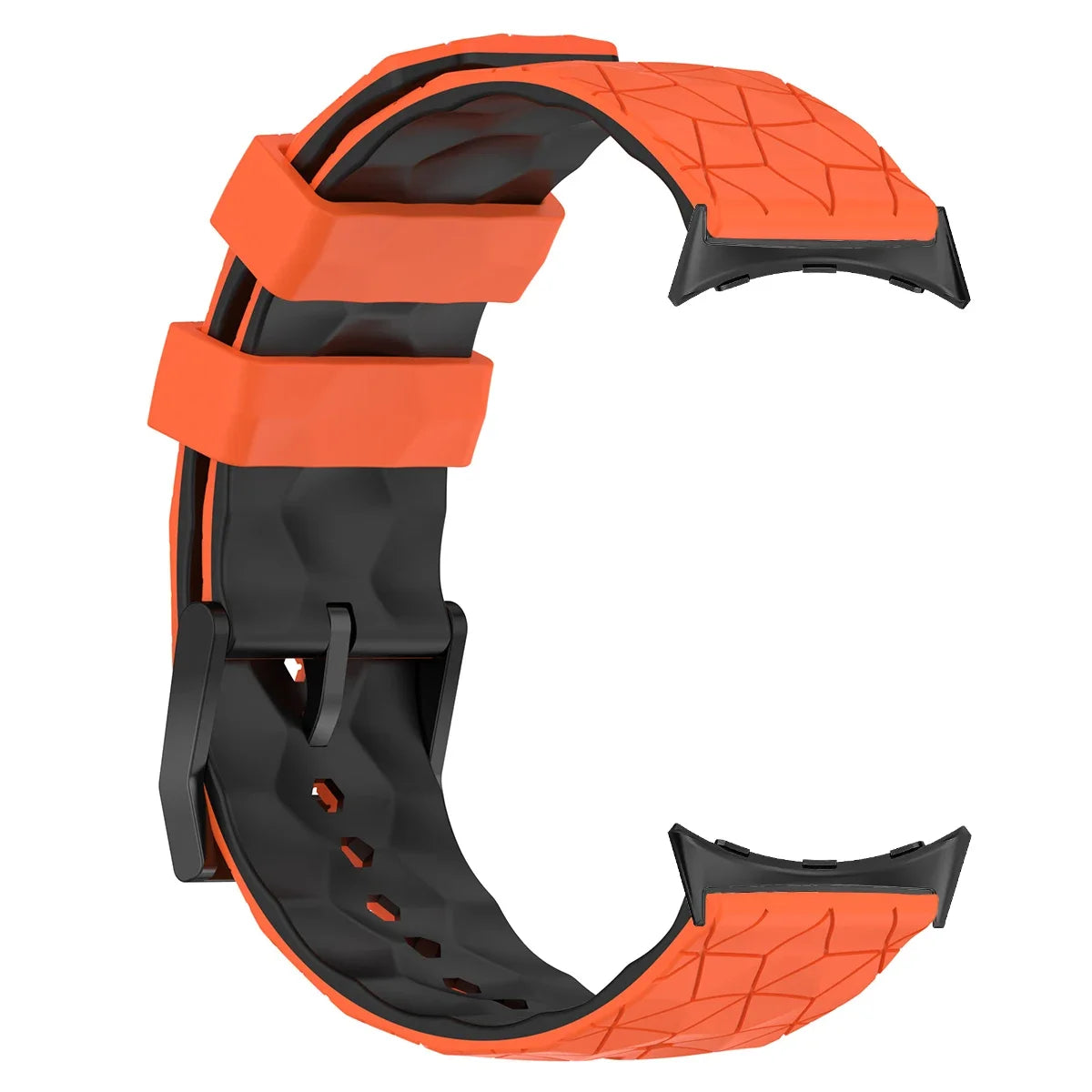 Silicone Strap for Google Pixel Watch 2 Watch Strap Bracelet correa Replacement for Google Pixel Watch 1 41mm Sport Band Qme Orange Black for pixel watch 2