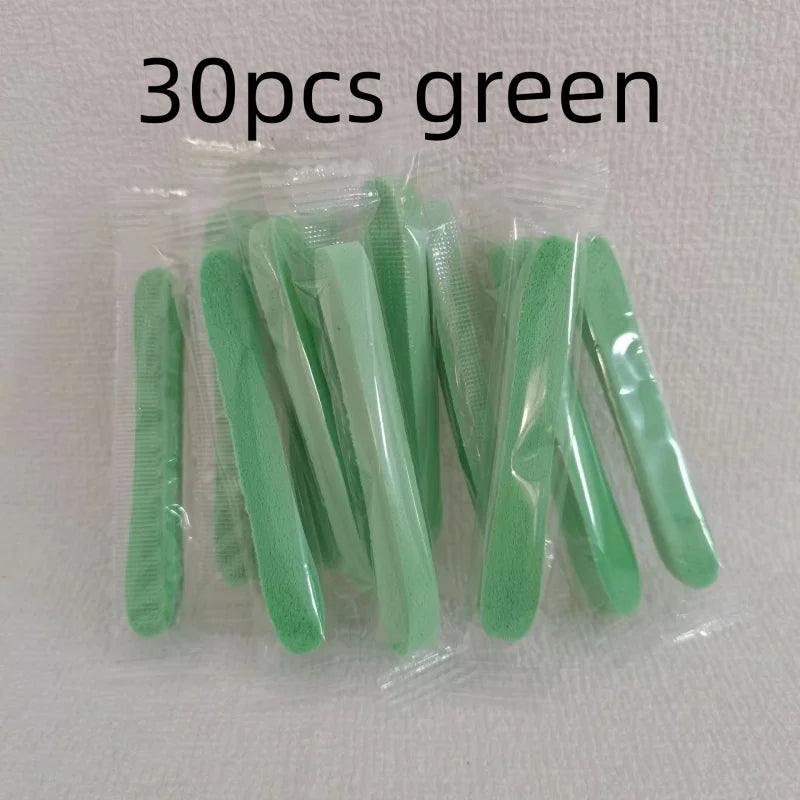 Compressed Face Wash Sponge Kit Ultra Soft Reusable Travel Friendly Perfect for Cleansing Makeup Removal Mask Application Qme 30pcs green