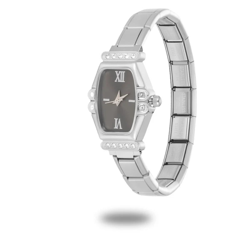 2025New Fit 9MM Width Italian Charm Square Zircon Elastic Watch High Quality Bracelets Bangle for Party Birthday Daily DIY Gifts Qme Style 41