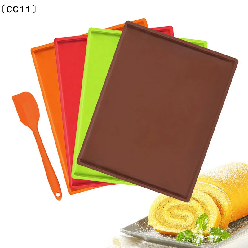 Multifunctional Silicone Cake Roll Mat Non-stick Bakeware Tray Pan Qme