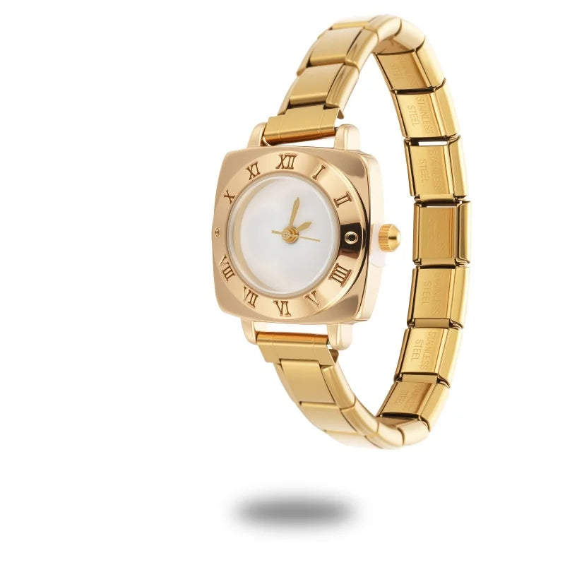 Wholesale High Quality Stainless Steel Watch Head Bracelet 9mm DIY Italian Charm Women Mens Round Square Watch 12 Zodiac Watches Qme Style 10
