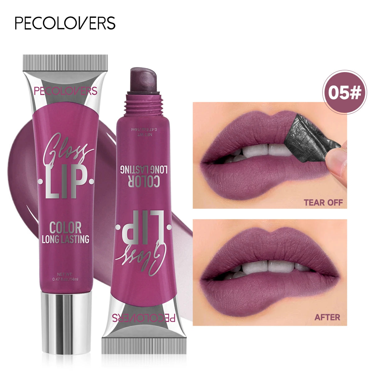 Waterproof Long-lasting Peel Off Lip Gloss Tattoo Matte Natural Look Qme 06