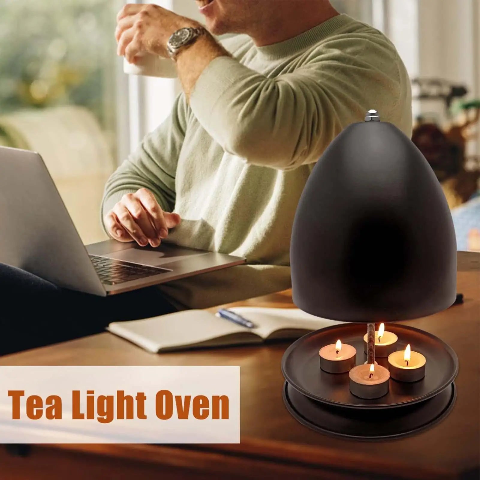 Tea Light Heater Metal Tealight Candle Room Large Space Oven Fast Qme