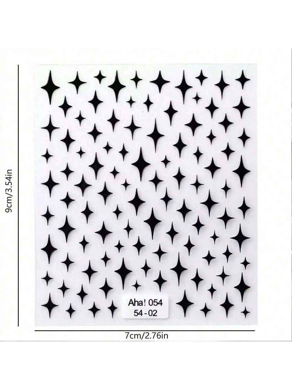 Starry Star Stickers Nail Adhesive Art Gold Silver Black Stamping Qme