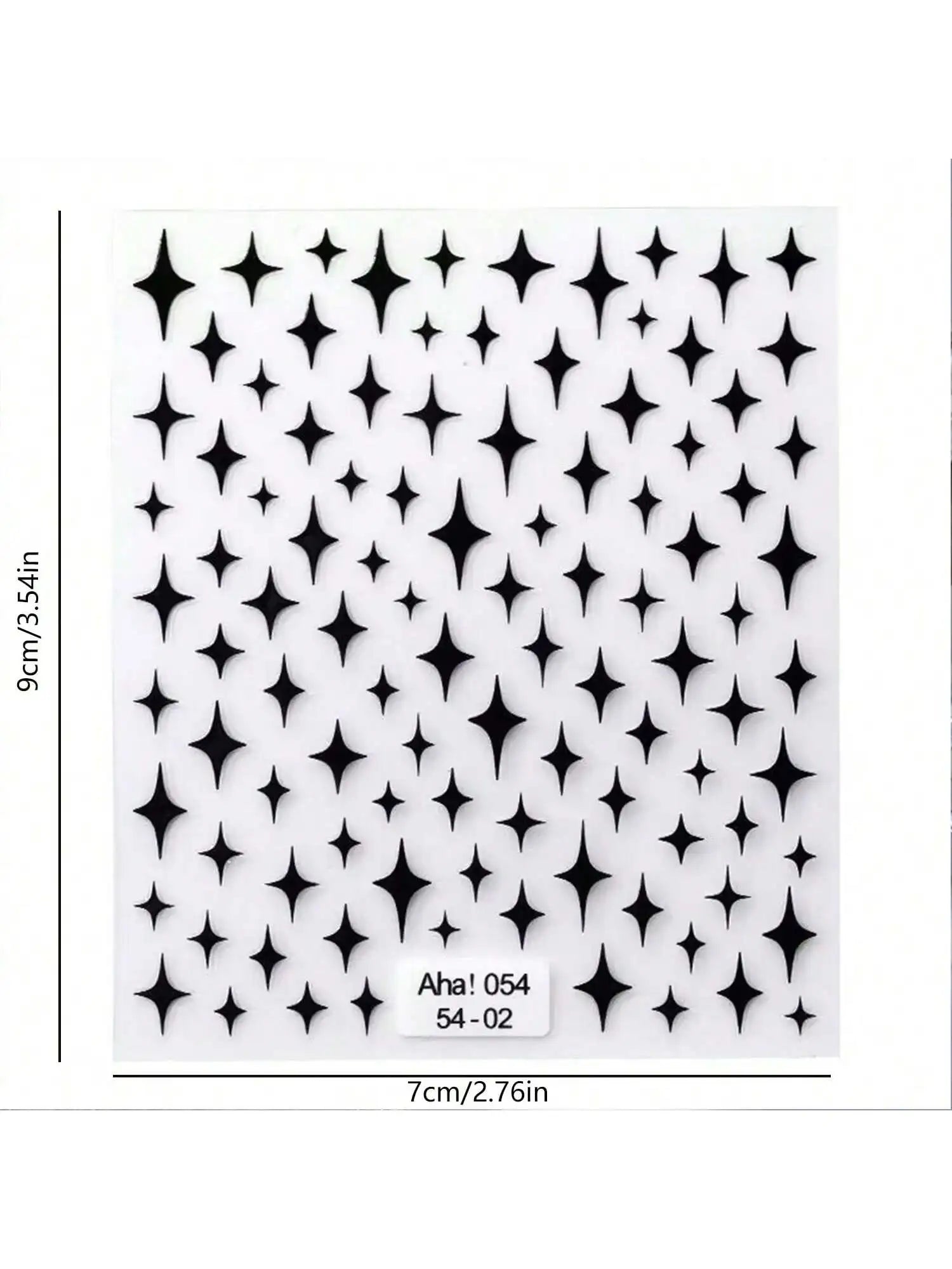 Starry Star Stickers Nail Adhesive Art Gold Silver Black Stamping Qme