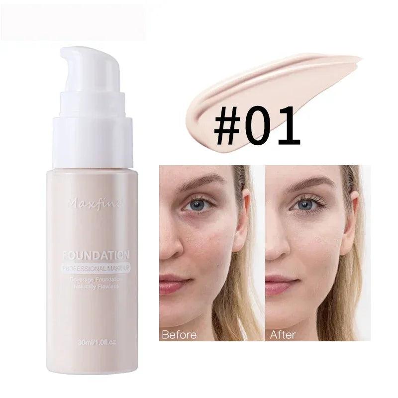 Matte Liquid Foundation Effective Concealer Waterproof Sweat-resistant Makeup Professional Light Thin Delicate Foundation Qme 01