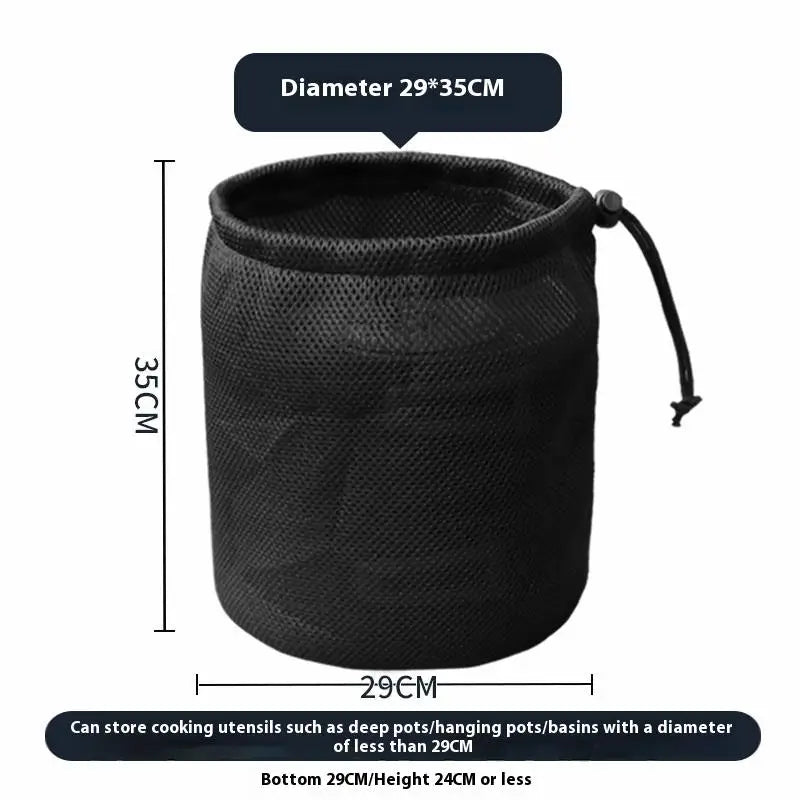 Outdoor Camping Storage Protective Bags Portable Picnic Cookware Mesh Qme 6 Black
