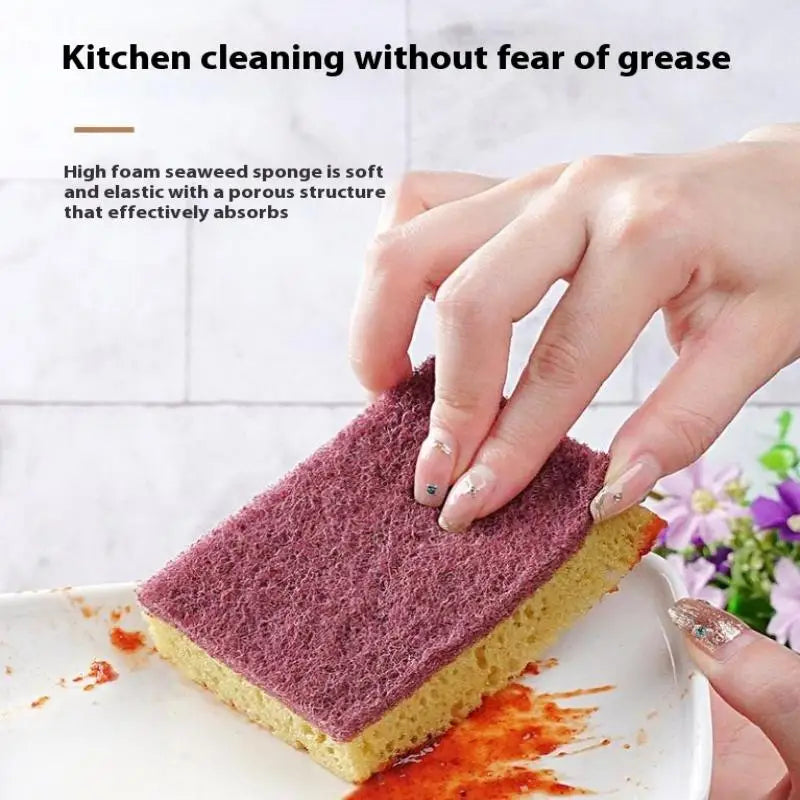 Kitchen Stain Removal Sponge Clean Cotton Dishwashing Wipes Bathroom Qme