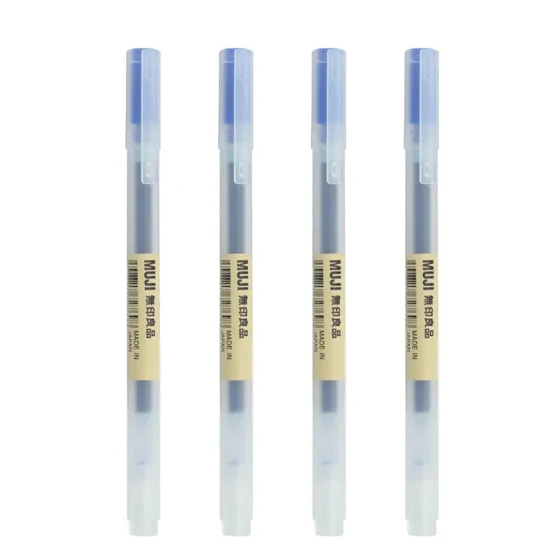 3-6Pcs/Set 0.38mm Kawaii MUJIs Gel Pen Black/Red/Blue Ink Gel Pen Office School Ballpoint Pen Writing Stationery Qme 0.38mm 4 blue