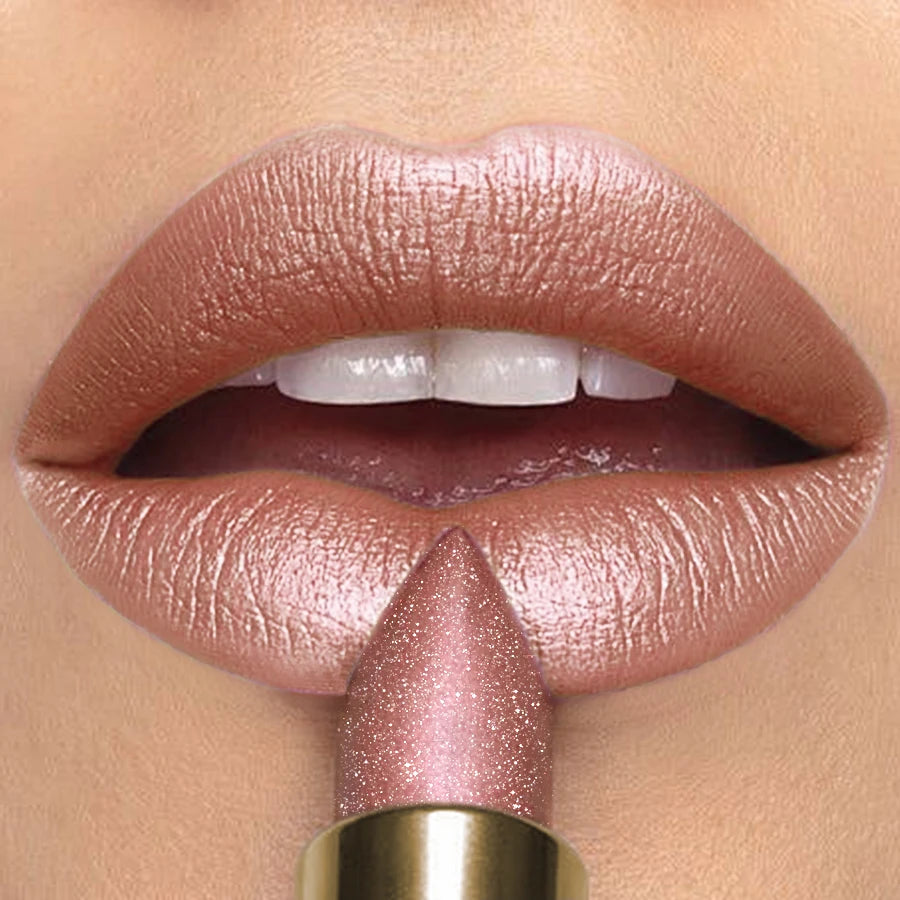 16 Colors Metallic Glitter Shiny Lipstick Lip Tint Waterproof Senior Qme 116