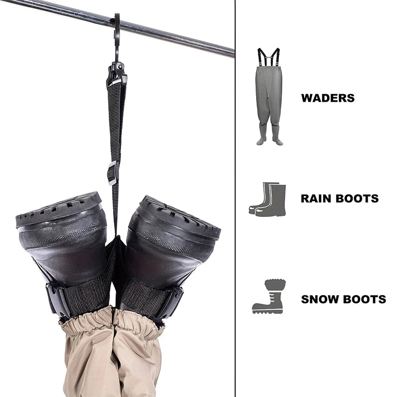 Fishing Waders Boots Lanyard Adjustable Drying Shoe Rack Water Qme