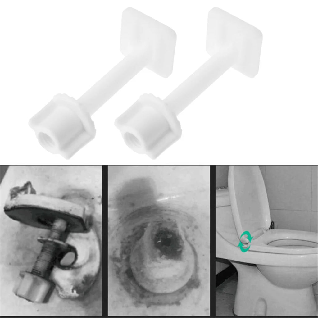 Plastic Toilet Seat Hinge Repair Bolts + Fitting Screws +Washers Kit Accessories Universal Household Replacement Qme
