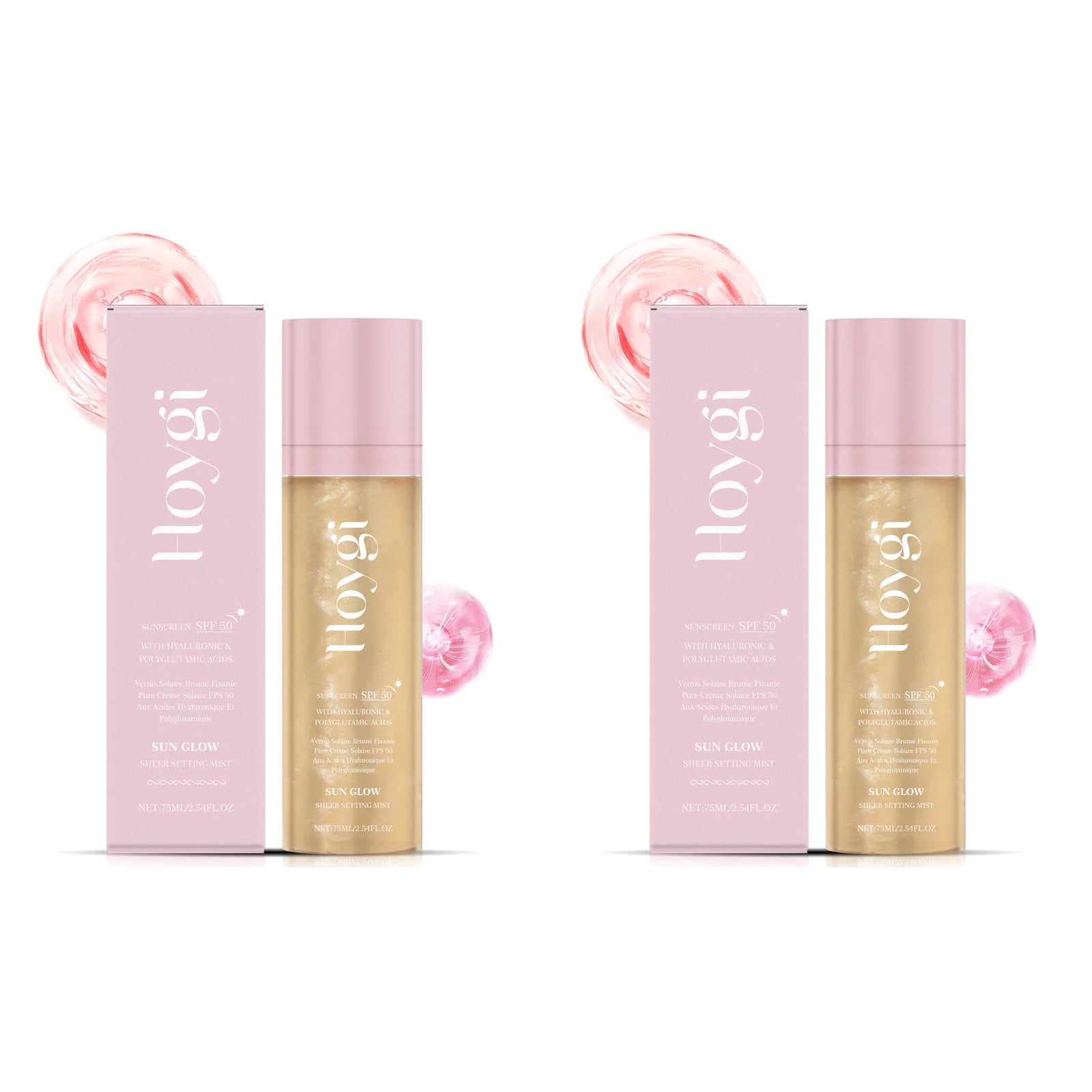 Spf 50+ Setting Spray Oil Control Matte Finish Long-Lasting Natural Non-greasy Waterproof Face Fixer Makeup Mist Spray Qme 2 x 75ml Boxed