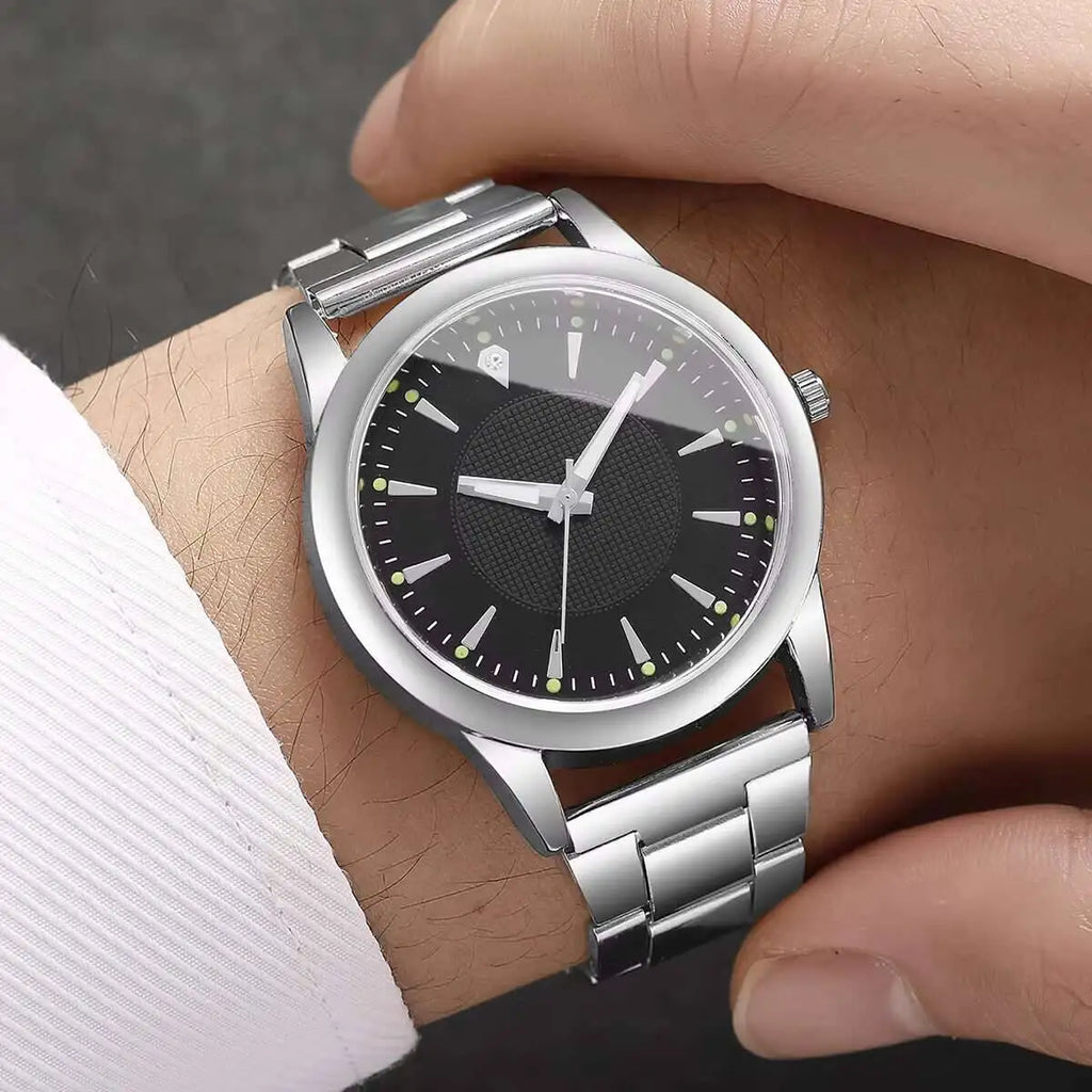 Moda masculina relógios de negócios mostrador simples relógio de quartzo masculino reloj hombre (sem caixa) Qme