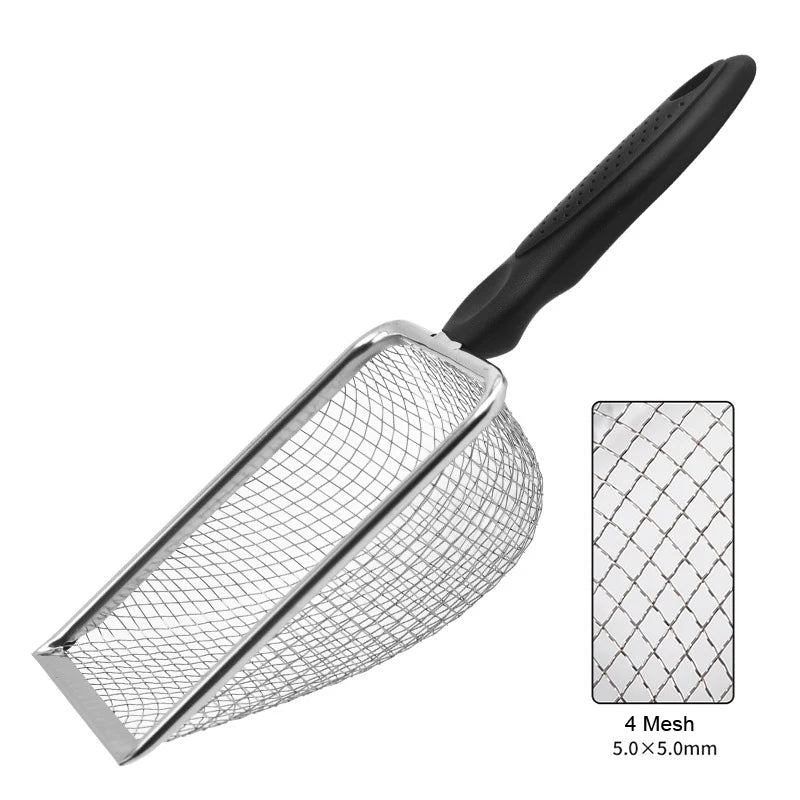 ^Pet Cleaning Tools Stainless Steel Feces Shovel Net Cat Litter Shovel Reptiles Lizard Sand Shovel Mesh Screen Fecal Spoon Qme 5.0X5.0mm