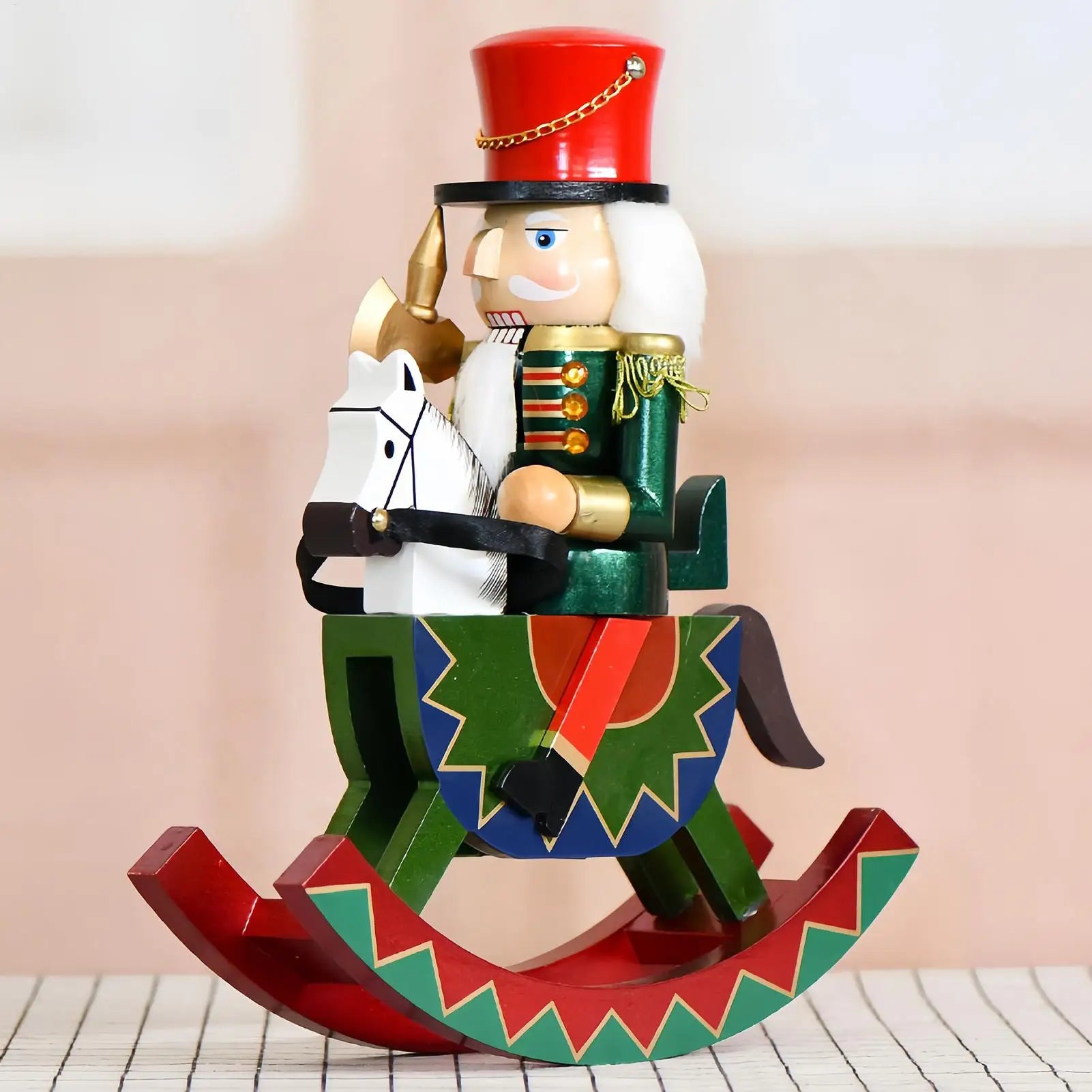 Nutcracker Christmas Decor Retro Wood Statue Party Supplies Wooden Qme
