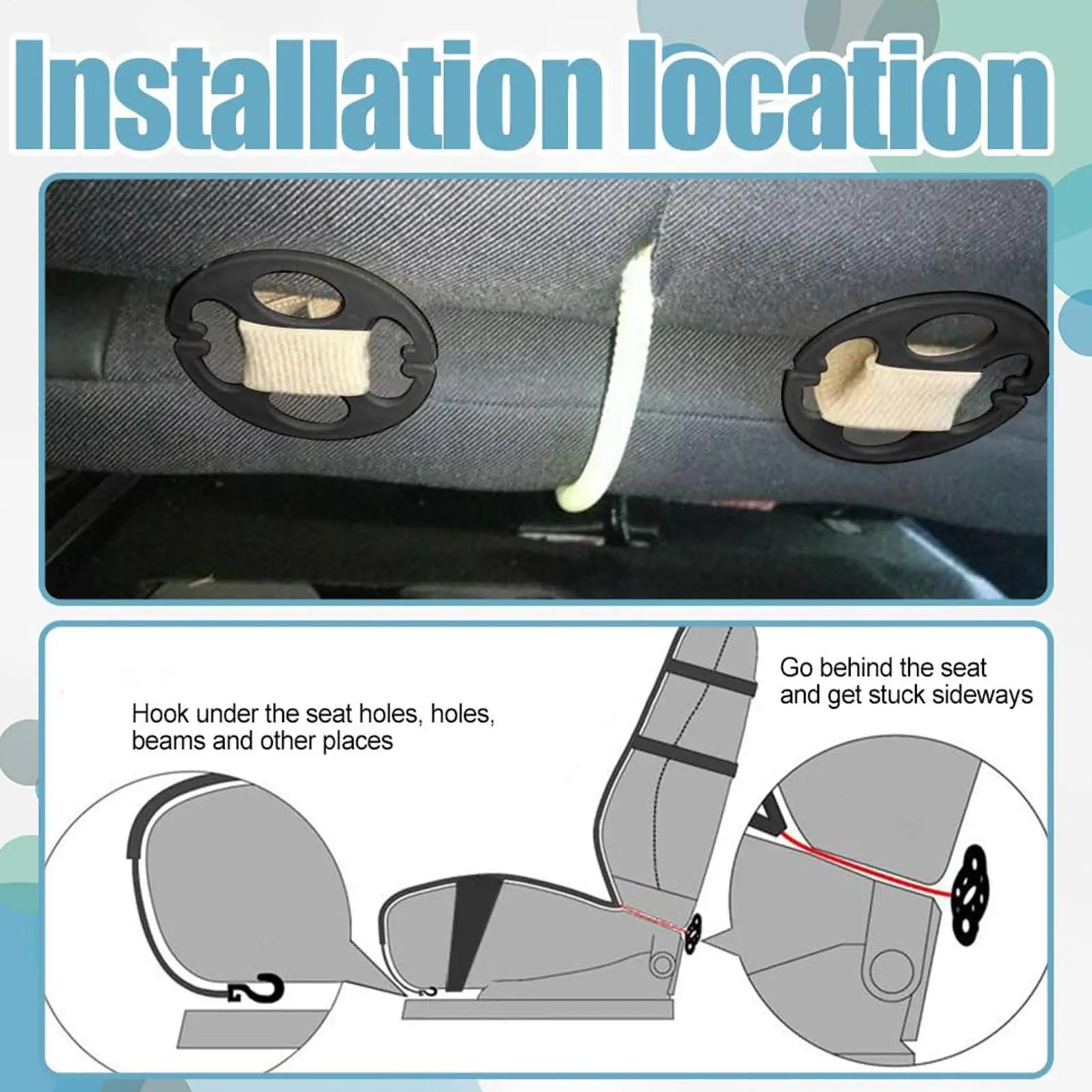 1Set Car Seat Cover Clips Car Seat Cover Plum Plate Metal Hooks 12Pcs Car Seat Covers Chucks And 12Pcs Metal Hooks Locking Clip Qme