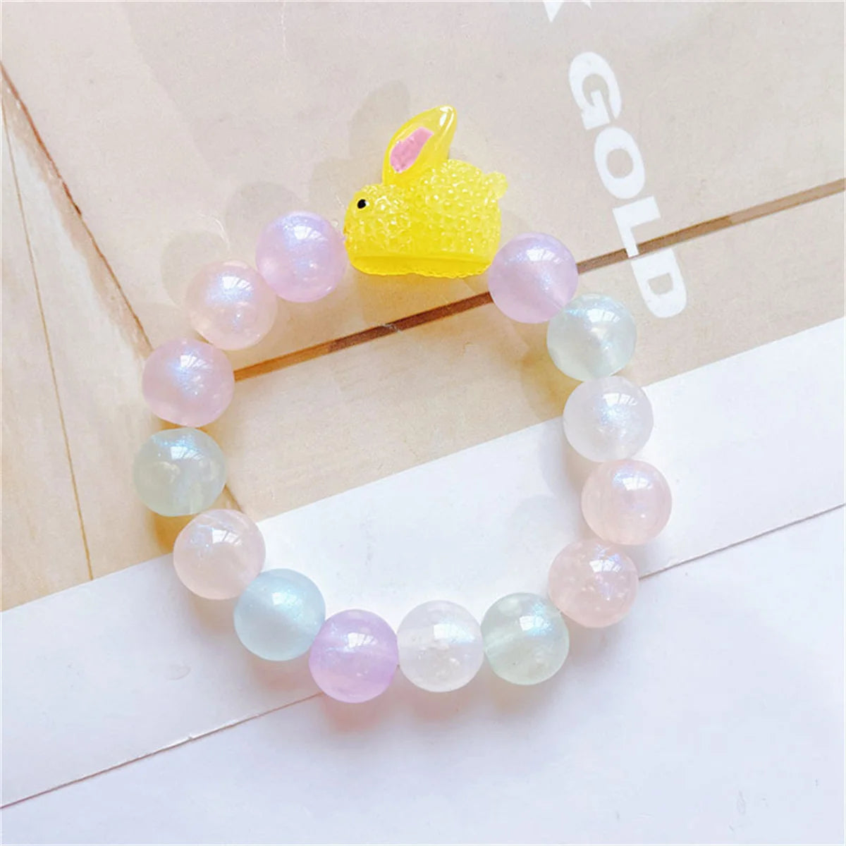 b13 Cute Resin Luminous Rabbit Beads Bracelet Fashionable Women's Girls Acrylic Cute Korean Bracelet Accessories Wholesale Qme huang