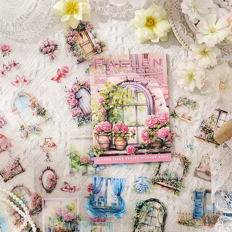 TIANZI 20/80pcs Die Cut Landscape Stickers Book for Scrapbooking Journaling DIY Crafts Planners Art Supplies Qme