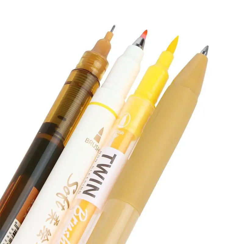 Vintage Luxury Pens Quick-dry Ink Smooth Writing Journal Pen Suitable Qme Yellow