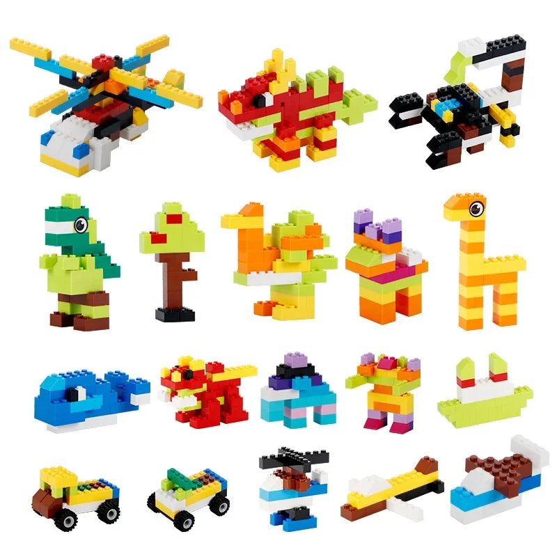 Random DIY Creative Building Blocks Bulk Set Urban Classic Building Blocks Assembled Birthday Gift Children's Educational Toys Qme