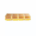 Screw Organizer Box Display Parts Storage 4 Compartments Lid Plastic Qme one size Yellow