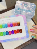 9 Colors Gloss Jelly Glass Gel Nail Polish Translucent Painting Qme 01