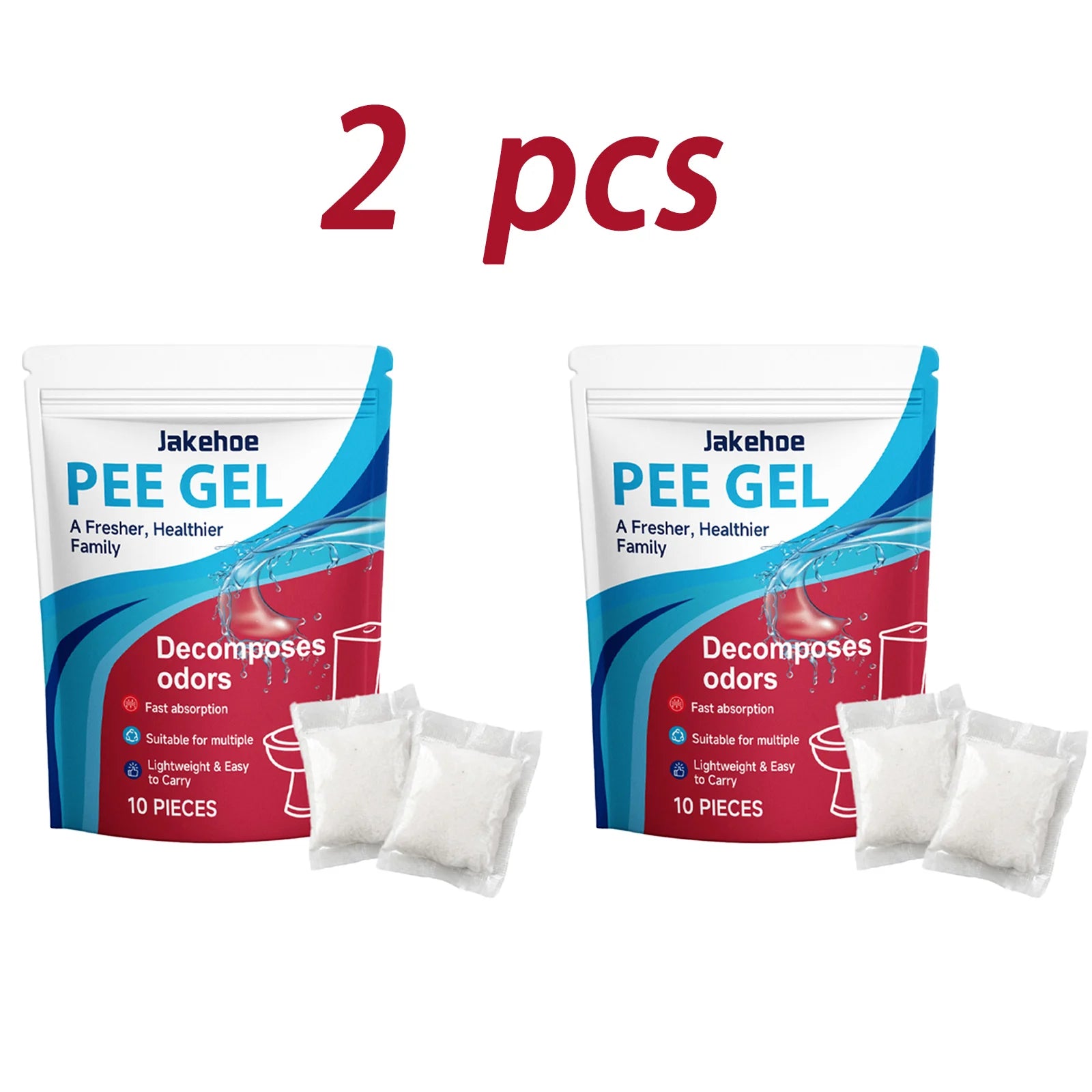 Pee Gel Urine Solidifier Packs Eliminates Urine Odors Fast-Acting Absorption Camping Travel Sanitary Solution Absorbent Powder Qme 2 x 10pcs Boxed