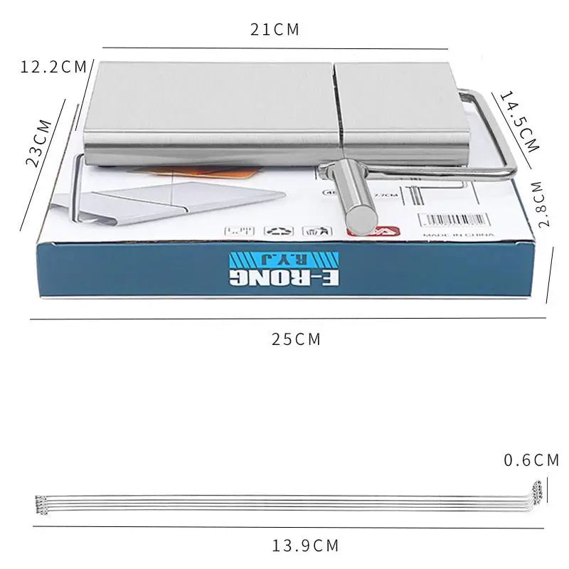 Stainless Steel Cheese Cutter Measurements Heavy Duty Butter Baking Qme