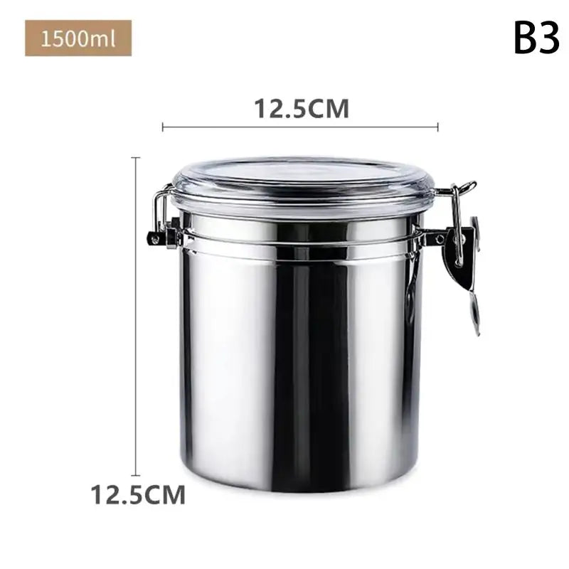 304 Stainless Steel Airtight Food Container Moisture-Proof Grain Storage Can for Kitchen Qme B3