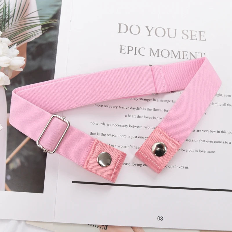 Elastic Belt Without Buckle Canvas Women Ladies Jeans Pants Waist