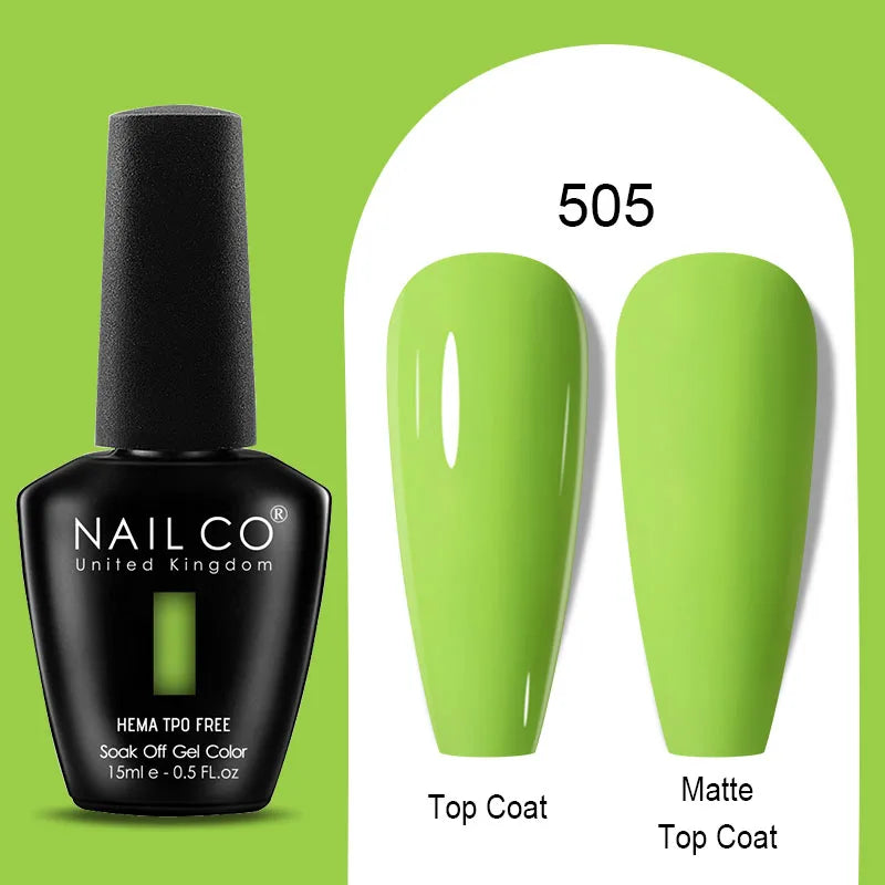 Nailco Jelly Gel Nail Polish Transparent Varnishes 44 Colors Red Pink
