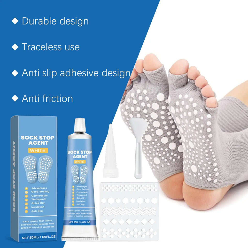 Sock Non-slip Adhesive Sock Stop Non Slip 3D Fabric Textile Liquid Paint 50ml Anti Slip Sock Stopper for Wool Socks Qme