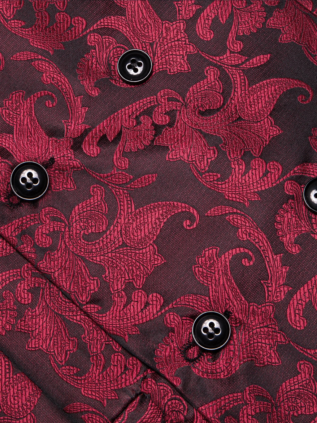 Men's Formal Paisley Jacquard Vest Set – Classic Waistcoat with Matching Tie Hankerchief Cufflinks Ideal for Banquets Qme