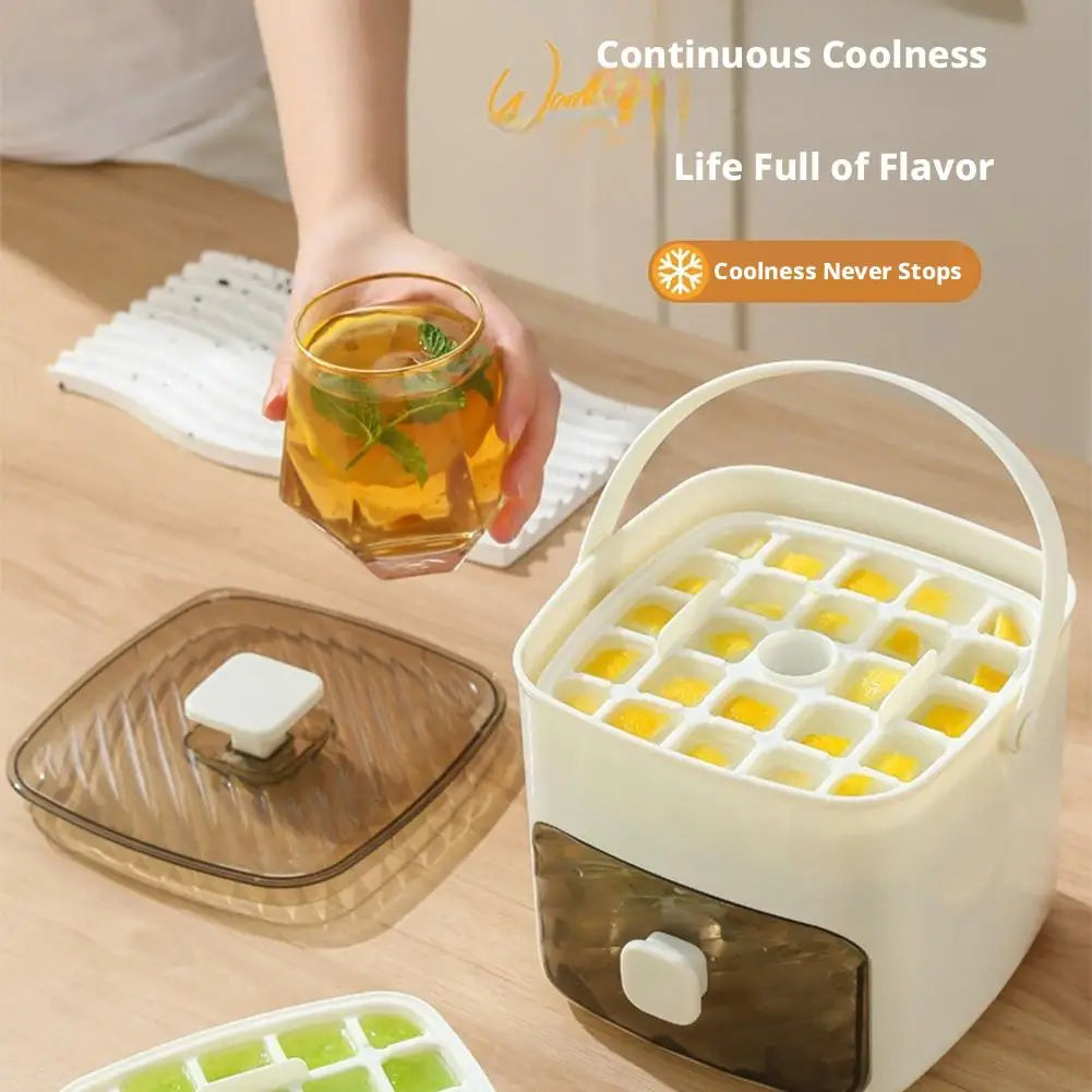 Ice Cube Tray Lid Bin Space-saving Small Bucket Tongs Easy Release Qme