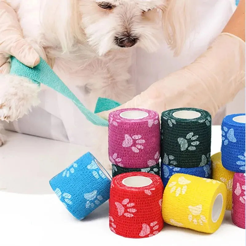 6 Roll Medical Therapy Elastic Bandage 4.8m Printed Sports Knee Protector Colorful Self Adhesive Wrap Tape for Finger Joint Pet Qme