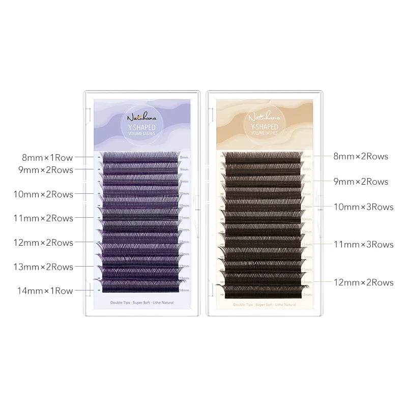 NATUHANA YY Shape Ombre Eyelashes Extension Two Tip Lashes C D Curl Qme