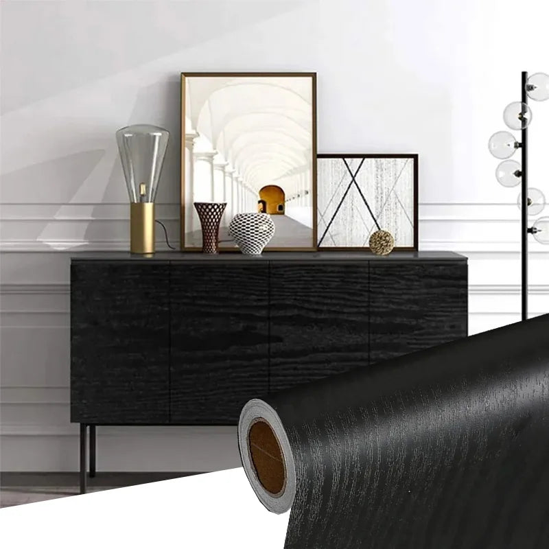 Self Adhesive Wood Grain Wallpaper in Rolls Vinyl Decorative Film for Furniture Cabinets Wall Stickers for Home Decoration Qme