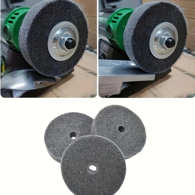 1pc/3pcs 3-inch fiber polishing wheels - 3/8-inch bore replacement grinding wheels for desktop polishers and grinders Qme