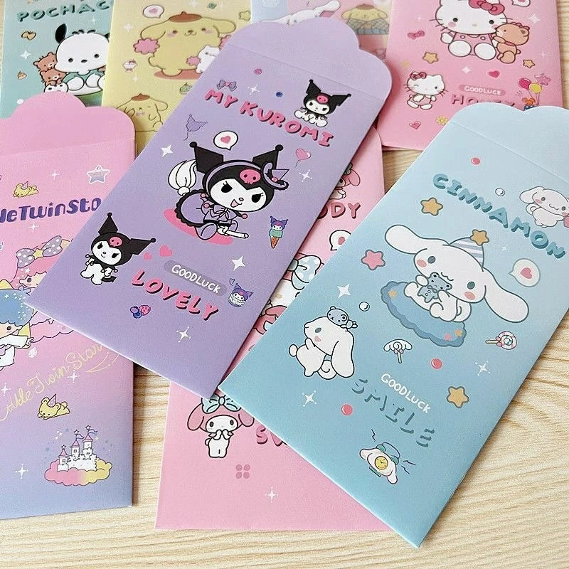 Hello Kitty Kuromi Red Envelope Pouch Cute, Cartoon-Style, Creative, and Trendy Storage Pouch Qme