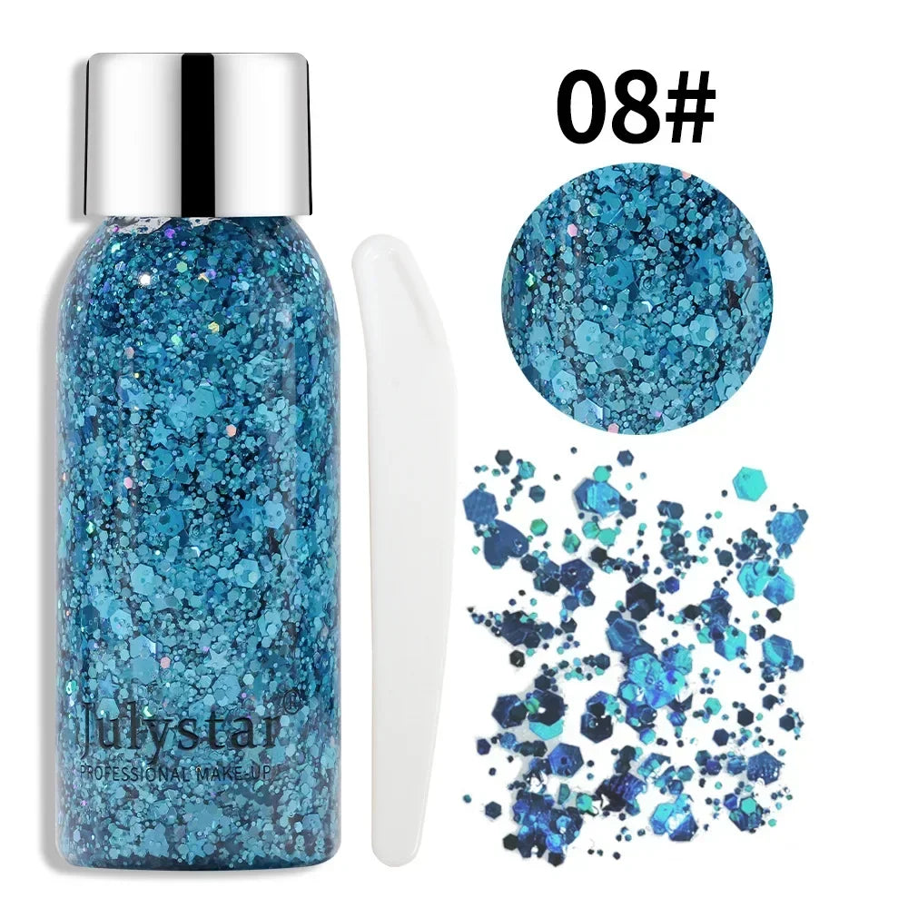 Body Glitter Gel Sequins Long Acting Face Eyes Hair Prom Party Qme 08