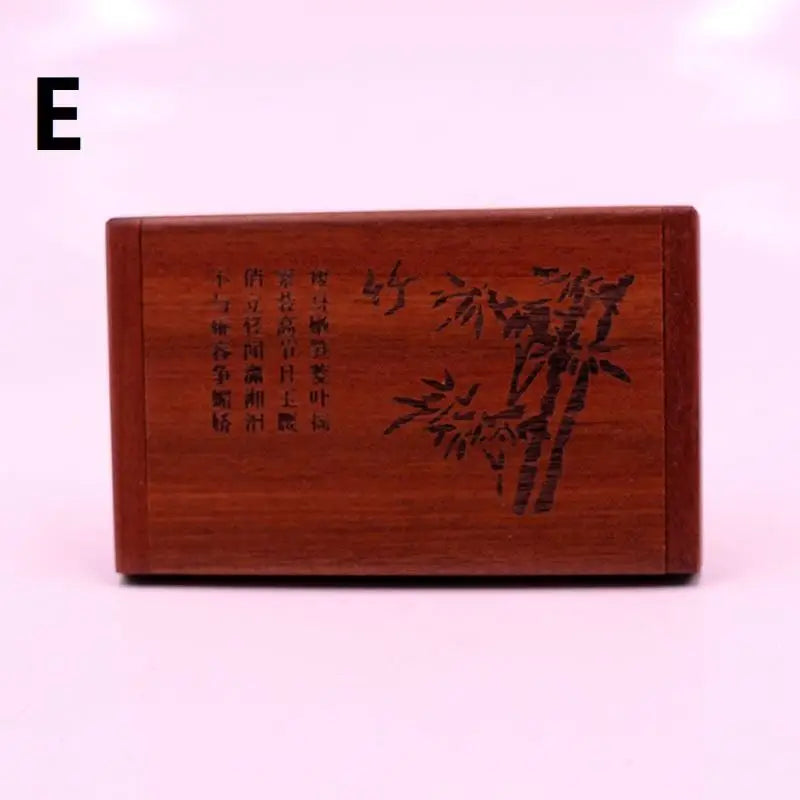 2-in-1 Wooden Comb Mirror Compact Red Sandalwood Folding Travel Home Qme E